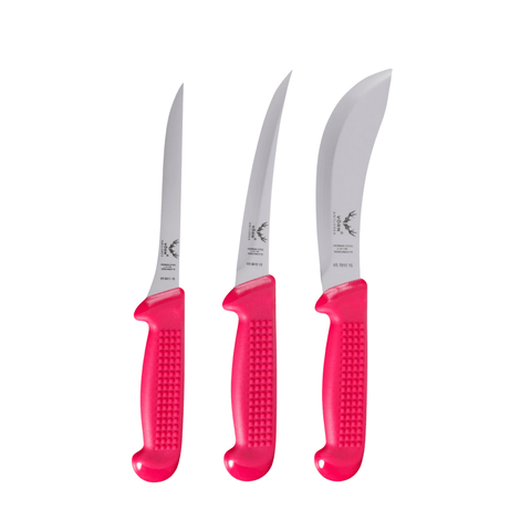 Vorn Antlorex Butcher Knife Set 6" Curved Boning, Straight Filleting & Skinning Knives German Steel