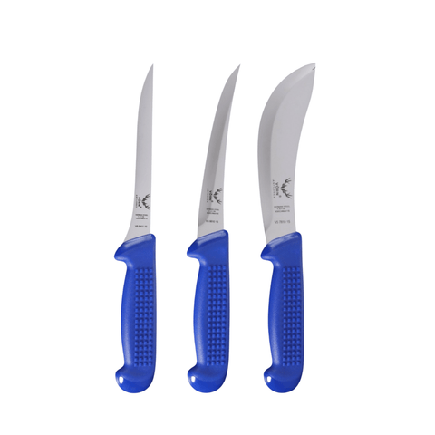 Vorn Antlorex Butcher Knife Set 6" Curved Boning, Straight Filleting & Skinning Knives German Steel